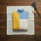 Cashmere Turtleneck Sweater with Color-Block