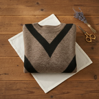 Cashmere Sweater with Chevron V-Pattern