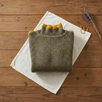 Cotton Ribbed Sweater Gray-Yellow