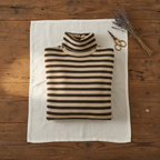 Cotton Turtleneck with Classic Stripes