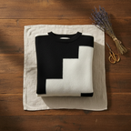 Cashmere Sweater with Geometric Block Pattern