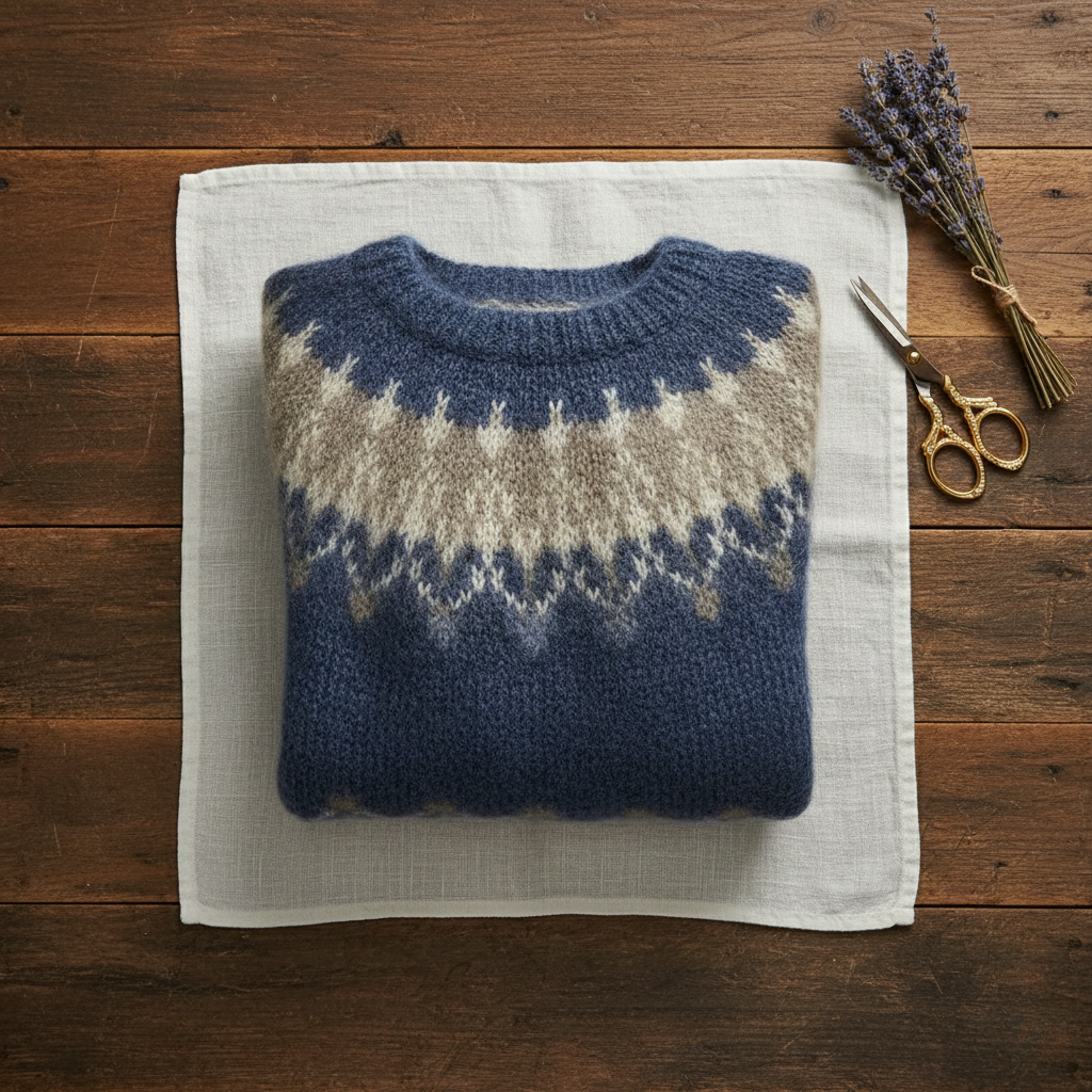 Cashmere Sweater with Nordic Pattern