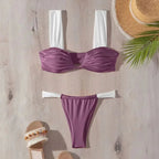 Herminia® | Pleated V-neck Bikini Set