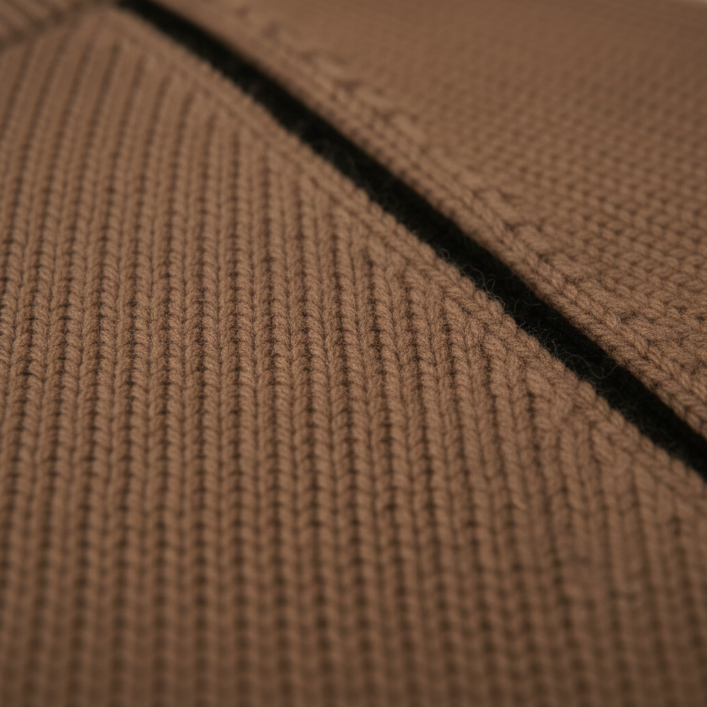 Cashmere  Sweater Mocha with Black Accents