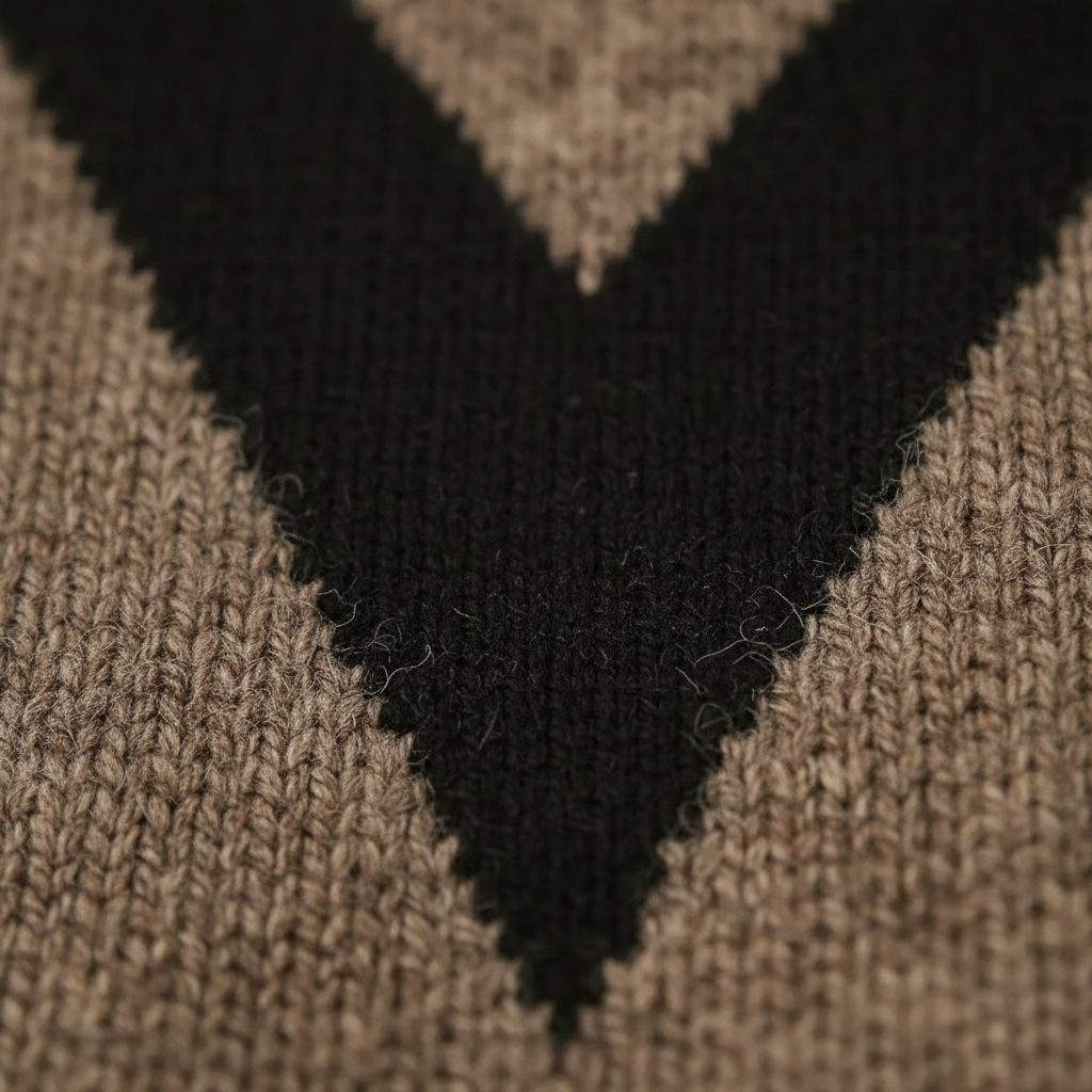 Cashmere Sweater with Chevron V-Pattern