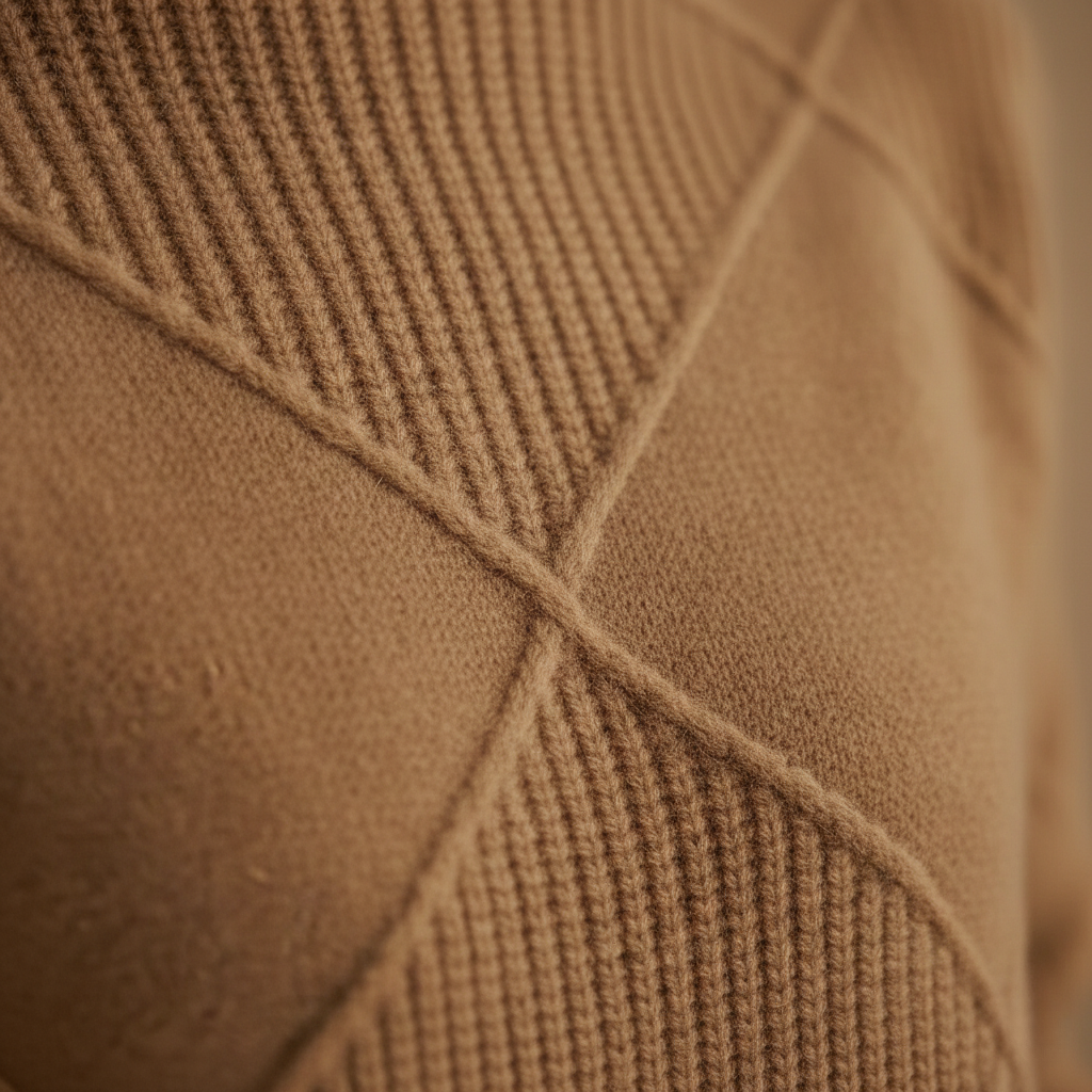 Cashmere Sweater with Woven Diamond Structure