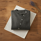 Cashmere Cardigan with Diagonal Button Closure