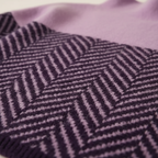 Cashmere Turtleneck Dark Blue with Zigzag Pattern