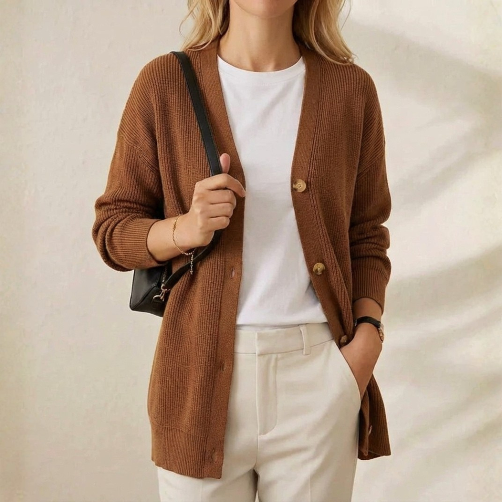 Cashmere Longline Button Cardigan