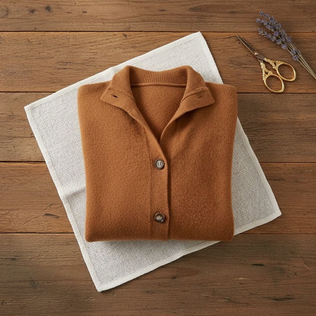 Cashmere Button Vest with Collar