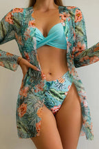 Rosalía® | Tropical Print Wrap Underwire Bikini With Cover-up