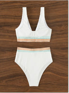 Karol® | White High Waist Crochet Bikini