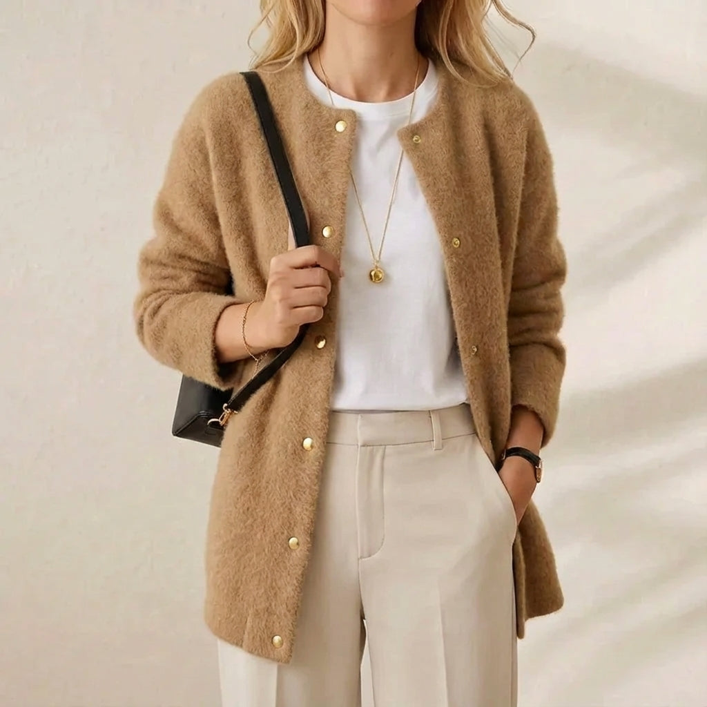 Cashmere Cardigan with Gold Buttons