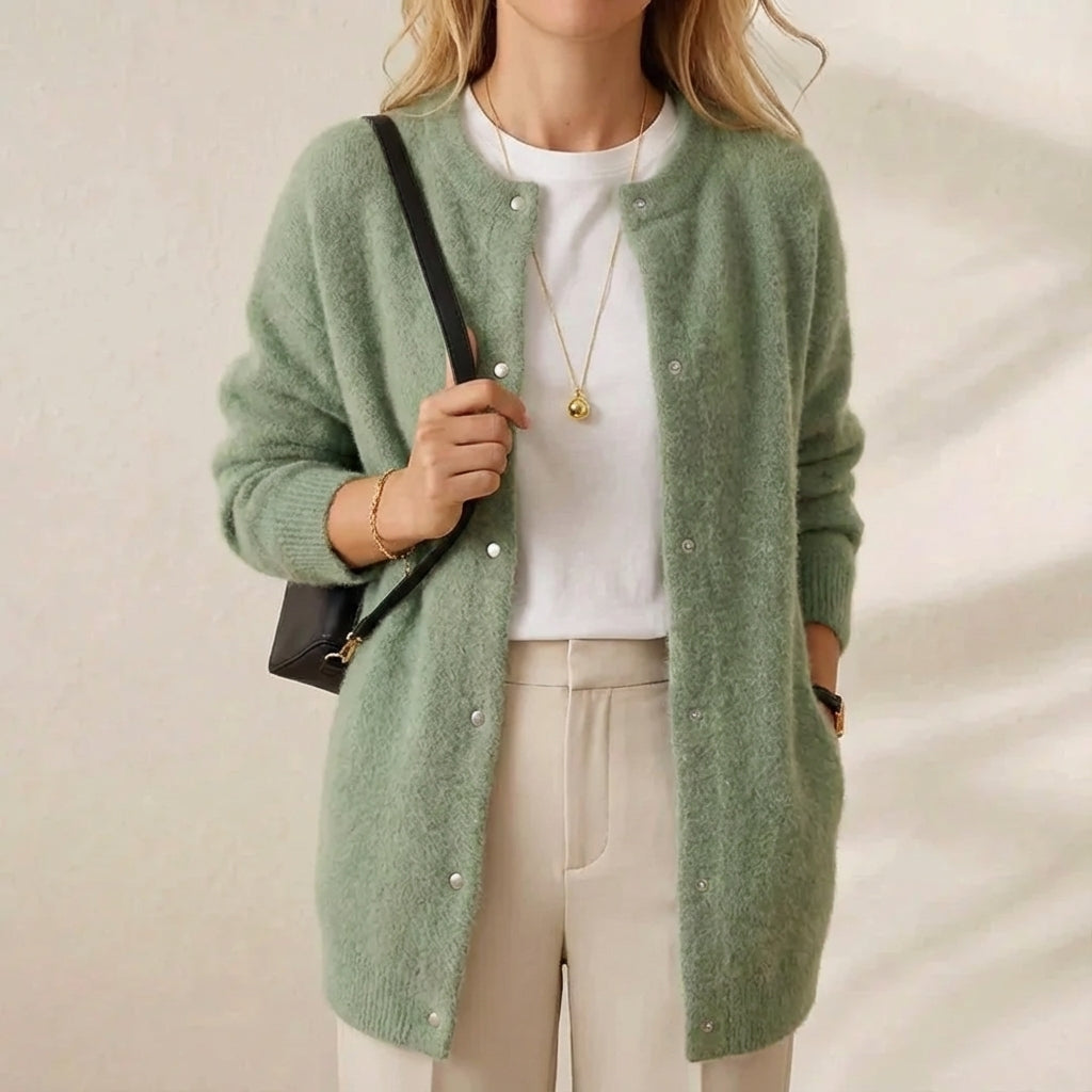 Cashmere Cardigan with Gold Buttons