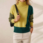 Cotton Turtleneck in Citrus and Emerald Green