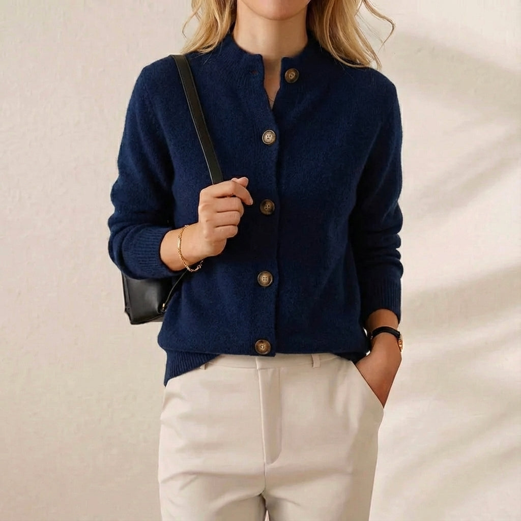 Cotton Button Vest with Collar