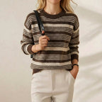 Cashmere Sweater with Horizontal Stripes