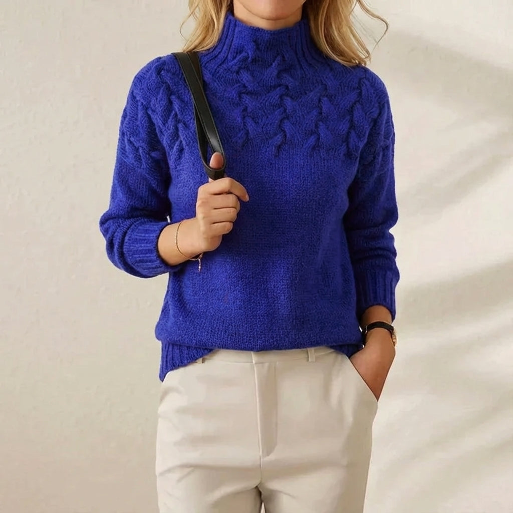 Cotton Cable Knit Turtleneck