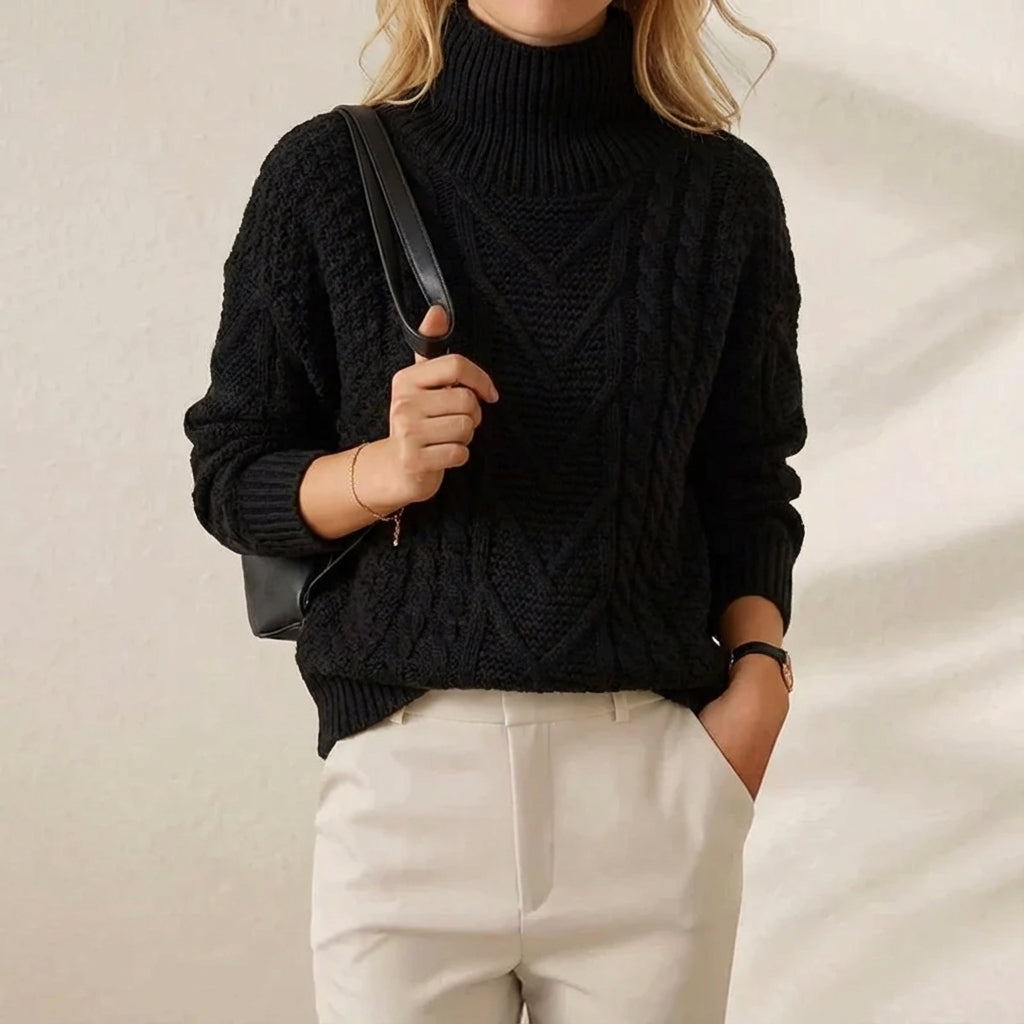 Cashmere Cable Knit Turtleneck