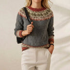 Cashmere Sweater with Mountain Patterns