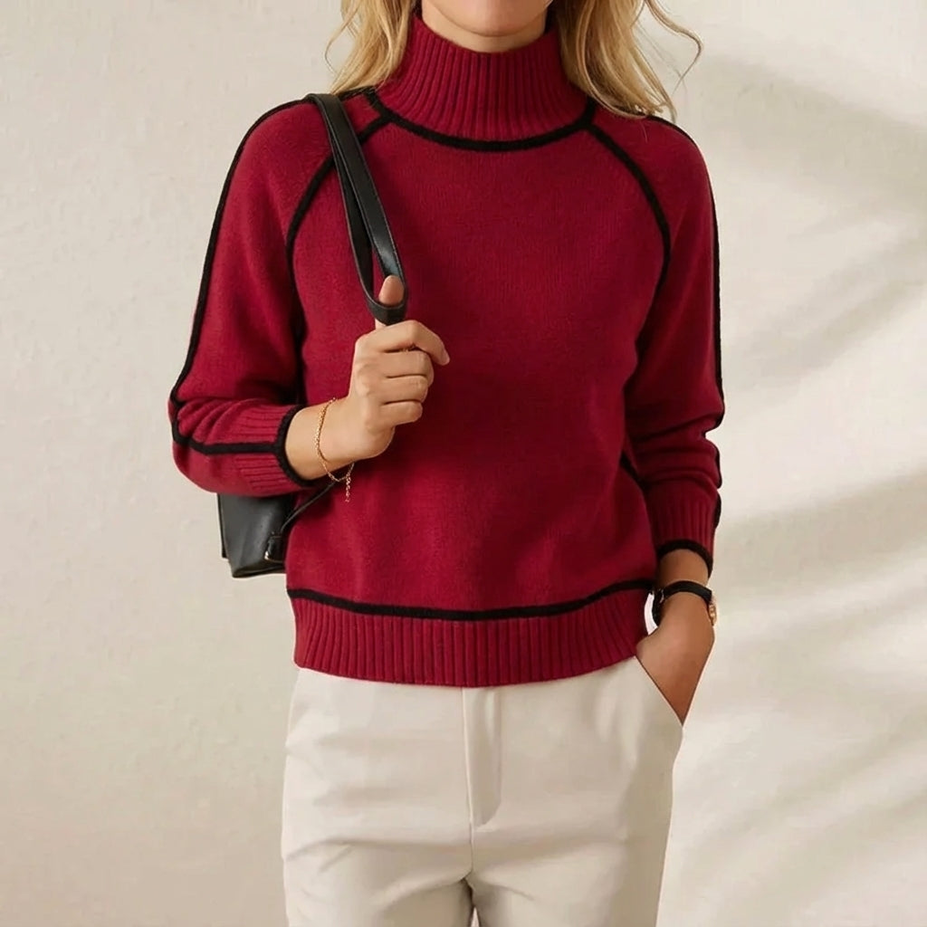 Cashmere Knitted Block Sweater