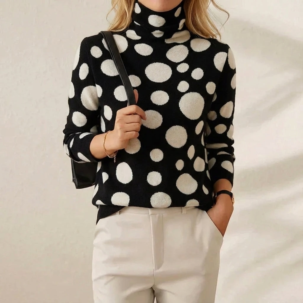 Cashmere Sweater Black with Bubbles