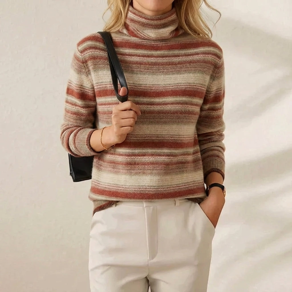 Cashmere Sweater with Horizontal Stripes
