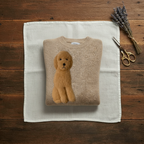 Cashmere Sweater Cream with Brown Poodle