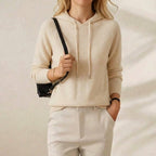 Cashmere Hoodie Sweater with Drawstring
