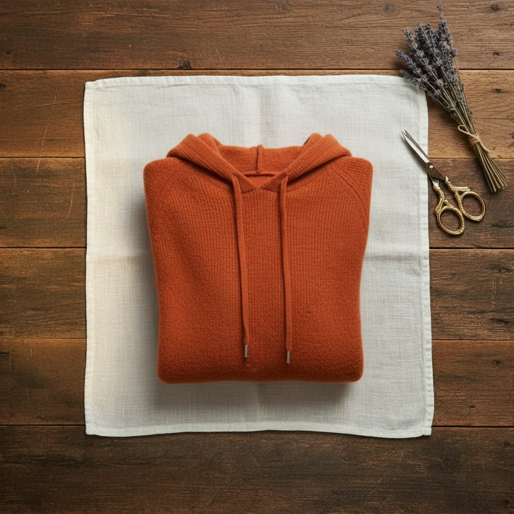 Cashmere Hoodie Sweater with Drawstring