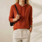 Cashmere Hoodie Sweater with Drawstring