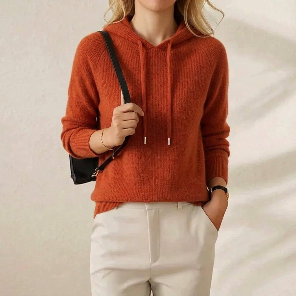 Cashmere Hoodie Sweater with Drawstring