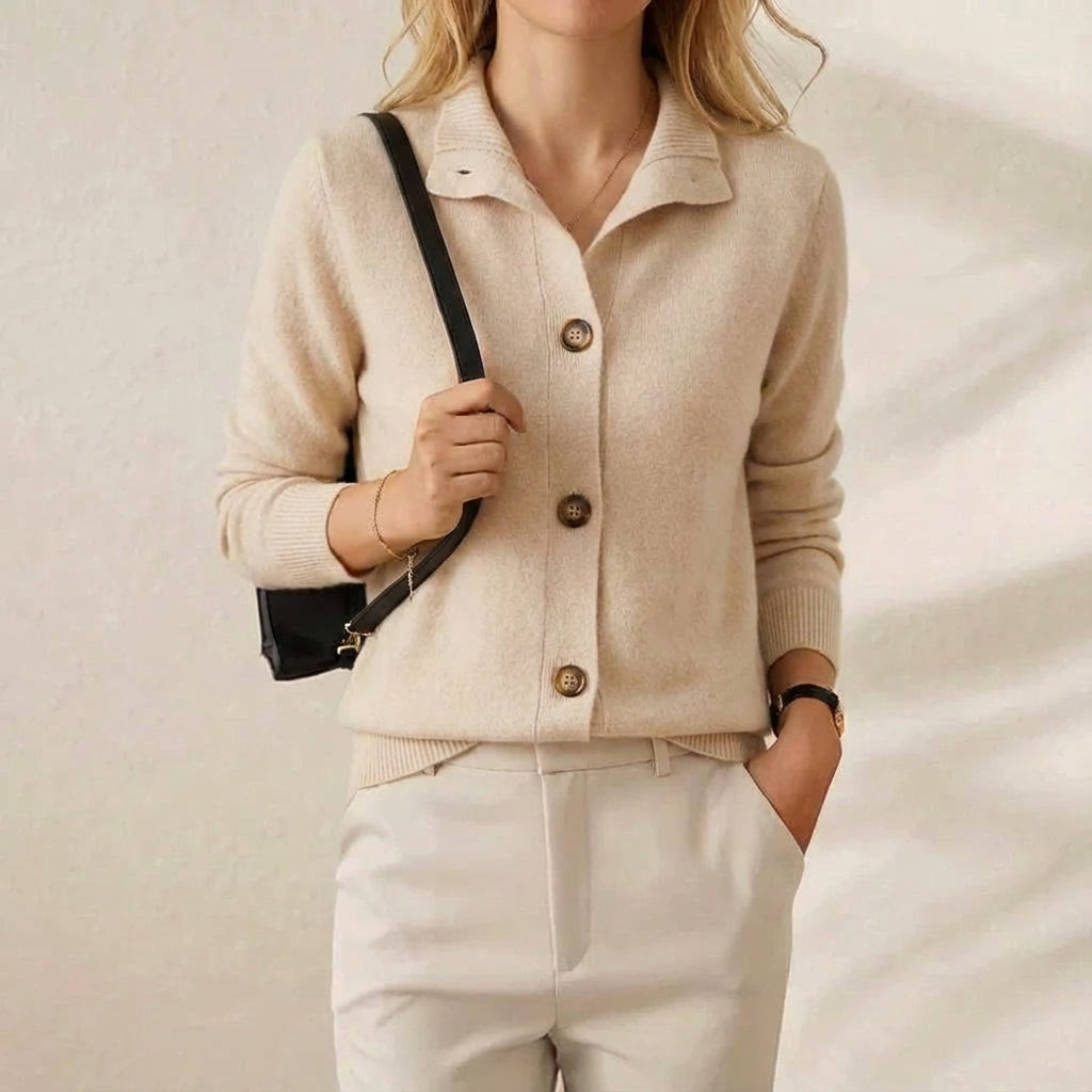 Cashmere Collared Cardigan Sweater