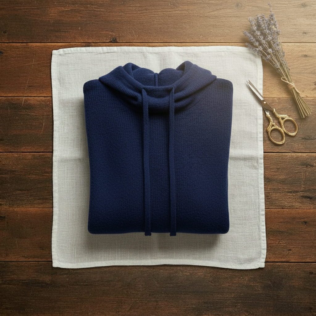 Cashmere Turtleneck Hoodie Sweater