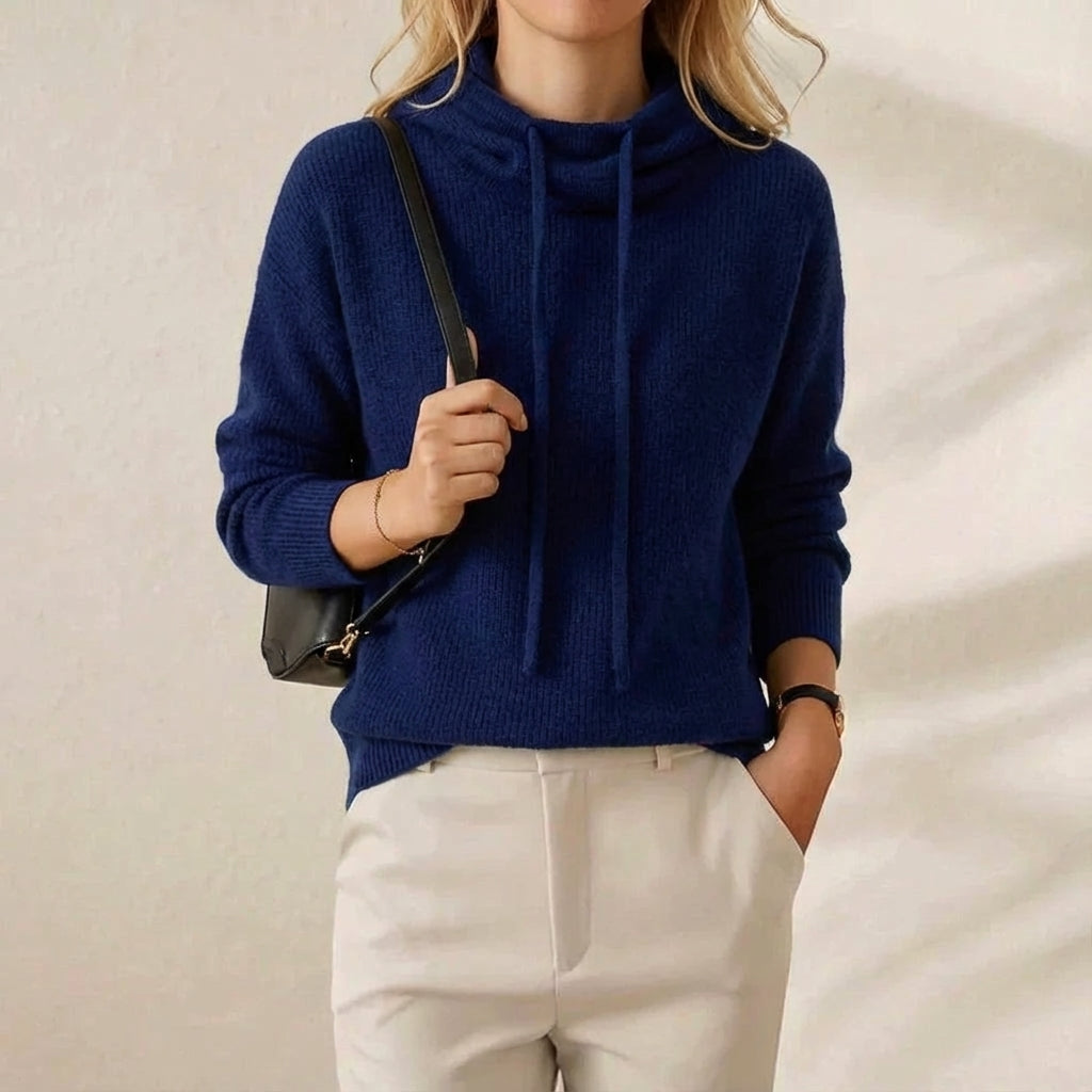 Cashmere Turtleneck Hoodie Sweater