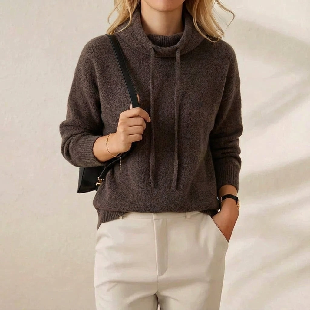 Cashmere Turtleneck Hoodie Sweater