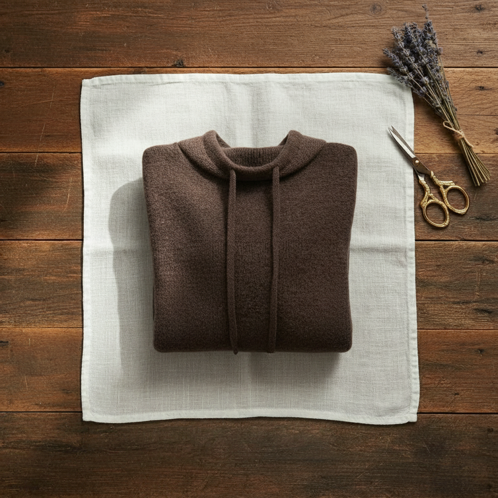 Cashmere Turtleneck Hoodie Sweater