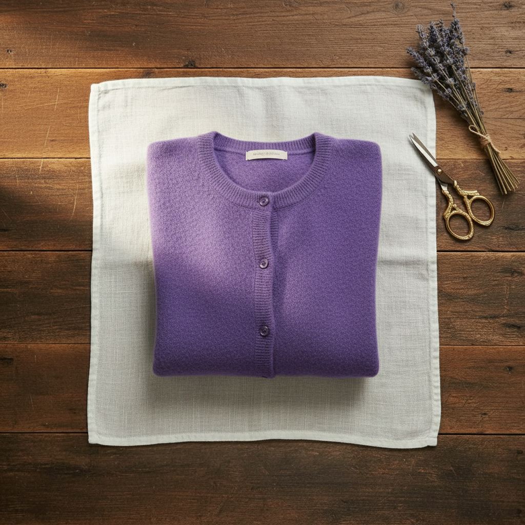 Cashmere Crew Neck Button Cardigan