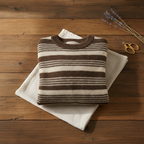Cashmere Sweater with Horizontal Stripes
