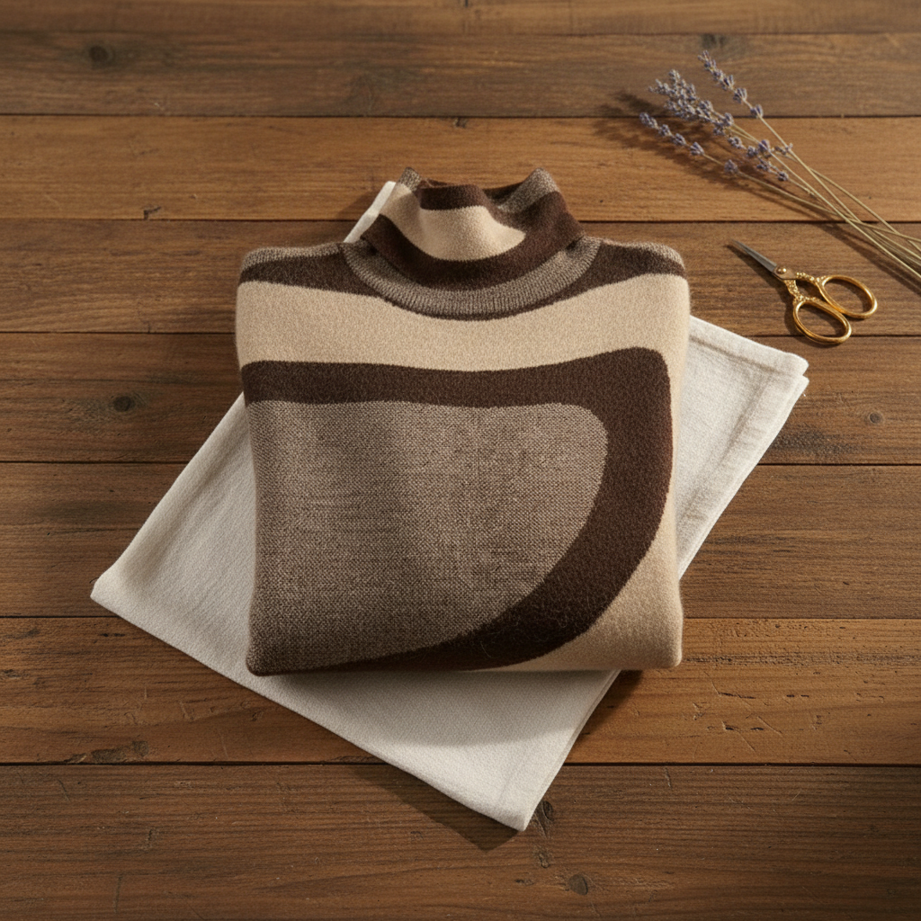 Cashmere Sweater with Abstract Swirl