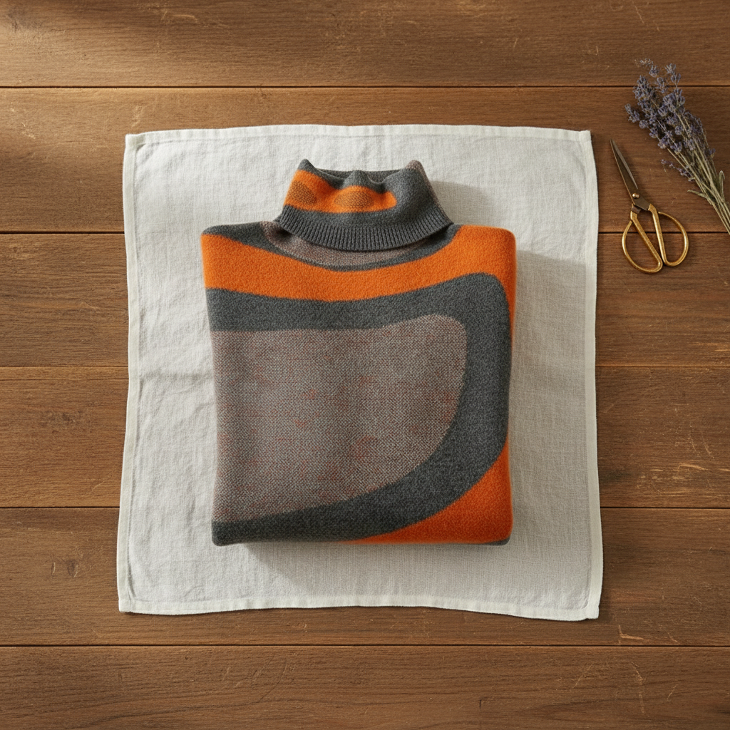 Cashmere Sweater with Abstract Swirl