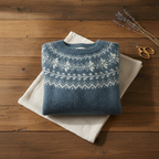 Cashmere Sweater with Gradient Ombre Blue Nordic