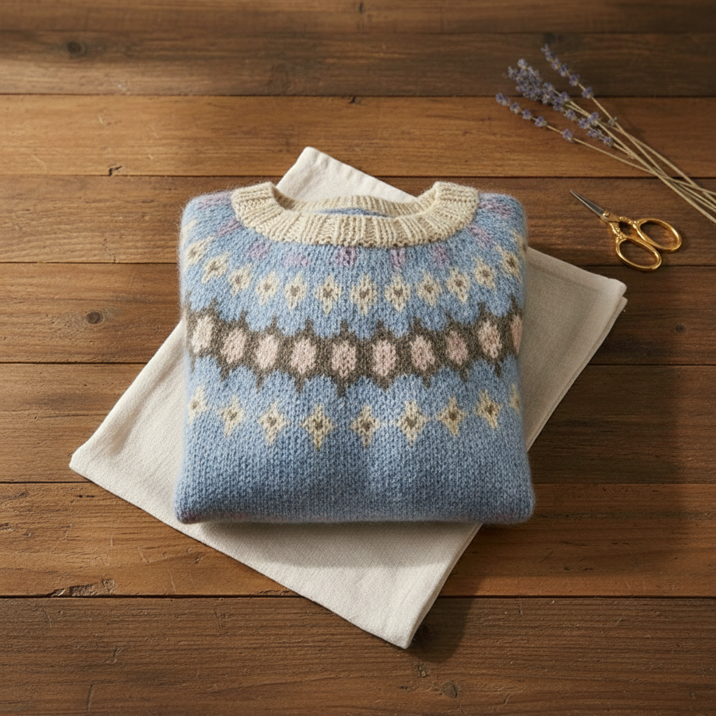 Cashmere Knitted Sweater Light Blue