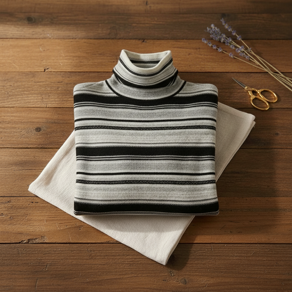 Cashmere Sweater with Horizontal Stripes