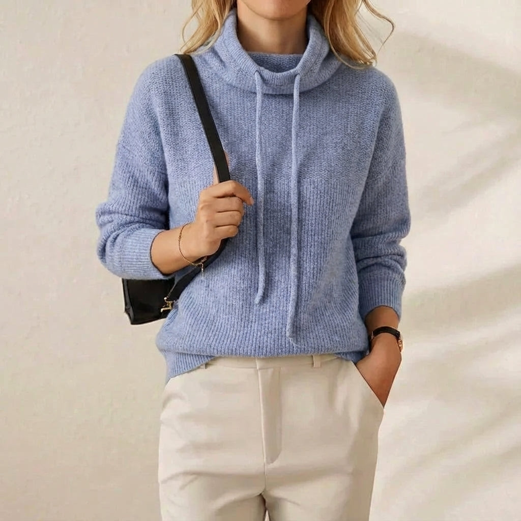 Cashmere Turtleneck Hoodie Sweater
