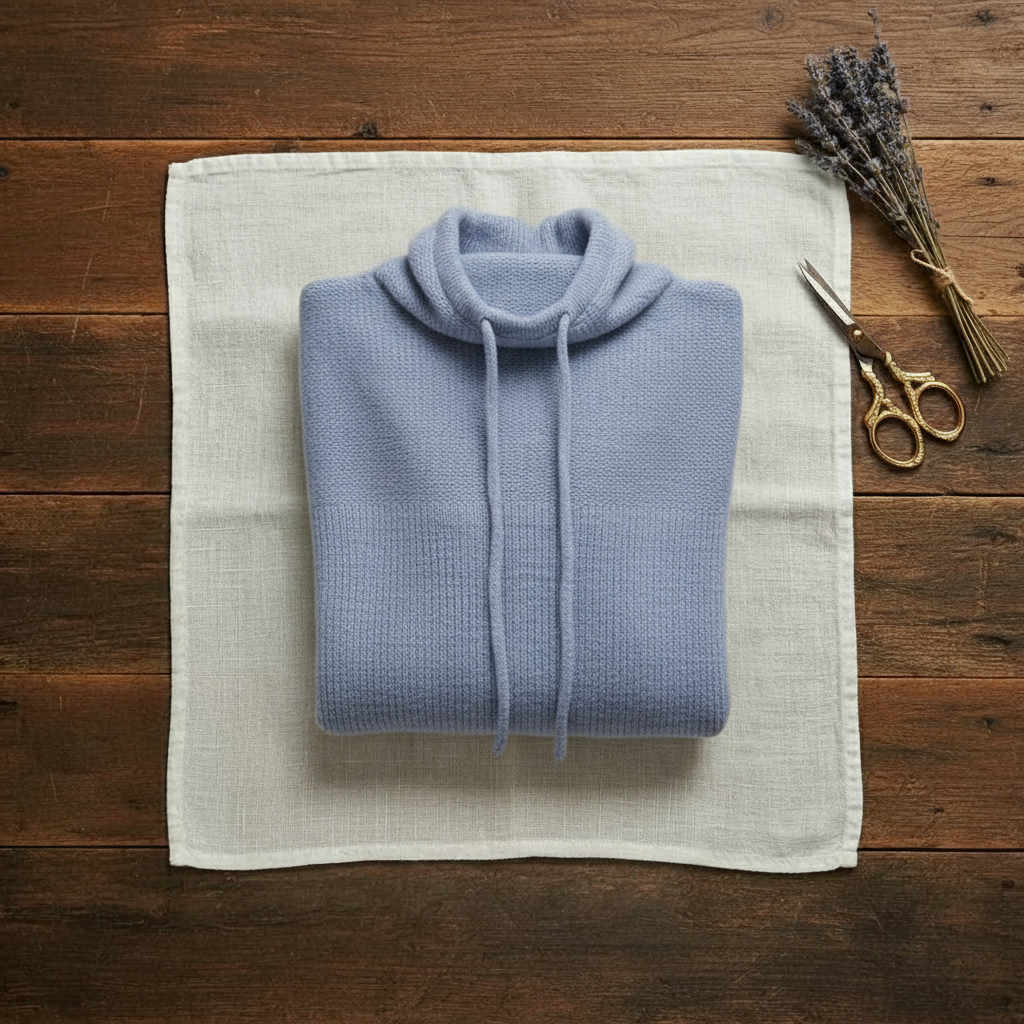 Cashmere Turtleneck Hoodie Sweater
