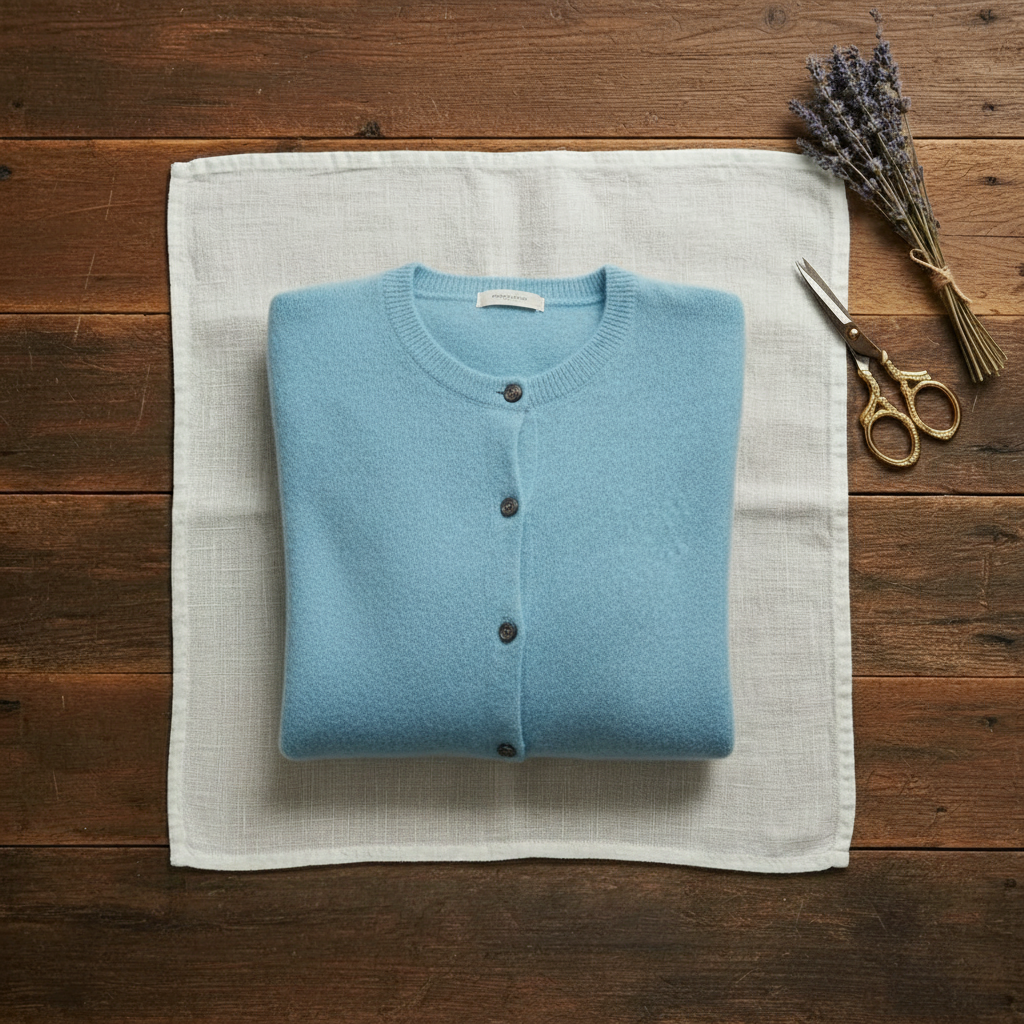 Cashmere Crew Neck Button Cardigan