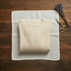 Cashmere Crewneck Sweater with Striped Knit