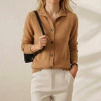Cashmere Collared Cardigan Sweater