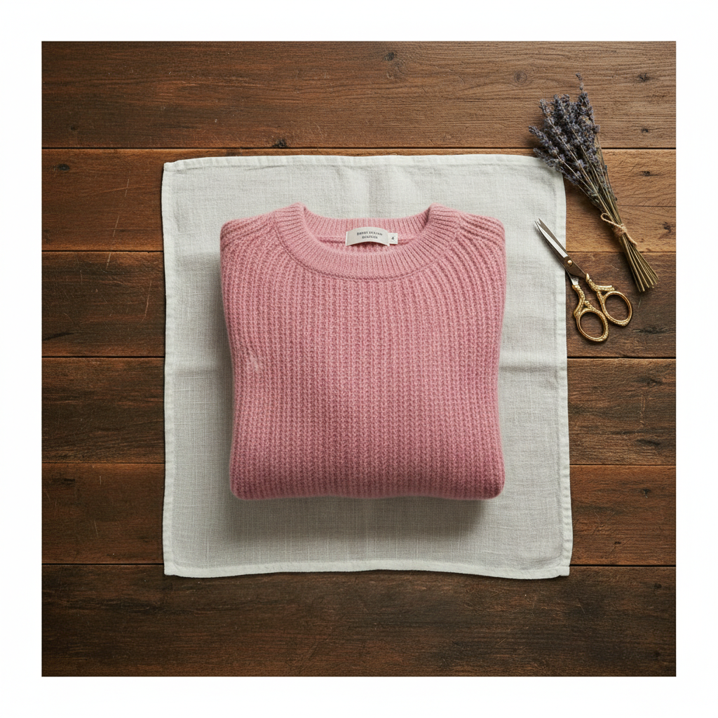 Cashmere Crewneck Sweater with Striped Knit